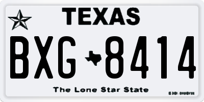 TX license plate BXG8414
