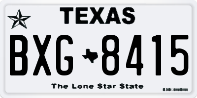 TX license plate BXG8415