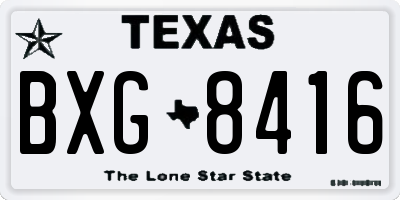 TX license plate BXG8416