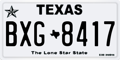 TX license plate BXG8417