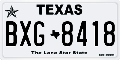 TX license plate BXG8418