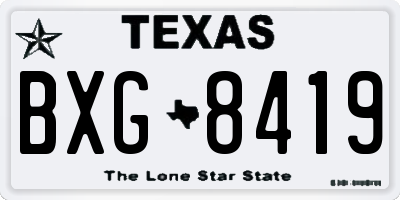 TX license plate BXG8419