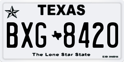 TX license plate BXG8420