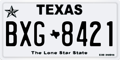 TX license plate BXG8421