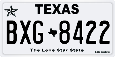 TX license plate BXG8422