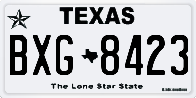 TX license plate BXG8423