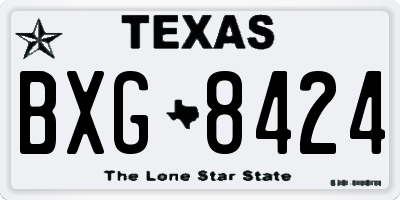 TX license plate BXG8424