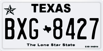 TX license plate BXG8427
