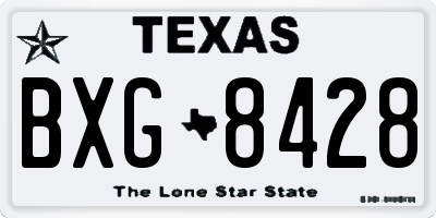 TX license plate BXG8428