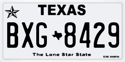 TX license plate BXG8429