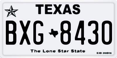 TX license plate BXG8430