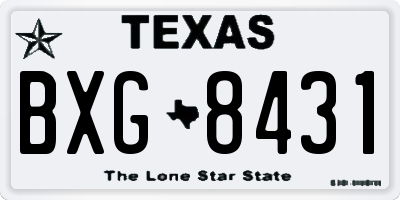 TX license plate BXG8431