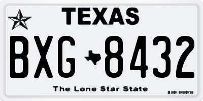 TX license plate BXG8432