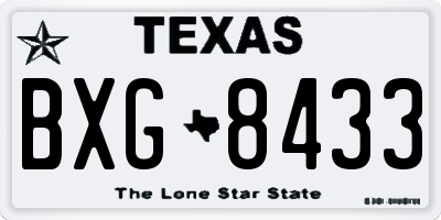 TX license plate BXG8433