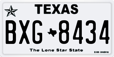 TX license plate BXG8434