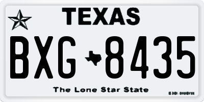 TX license plate BXG8435