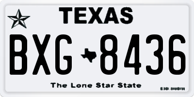 TX license plate BXG8436
