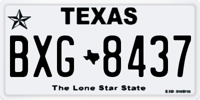 TX license plate BXG8437