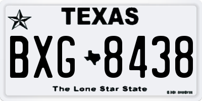 TX license plate BXG8438