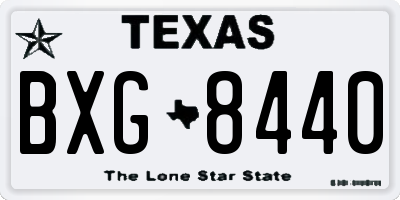 TX license plate BXG8440