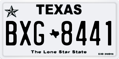 TX license plate BXG8441