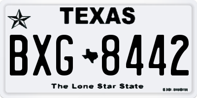 TX license plate BXG8442