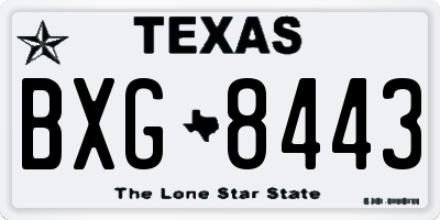 TX license plate BXG8443