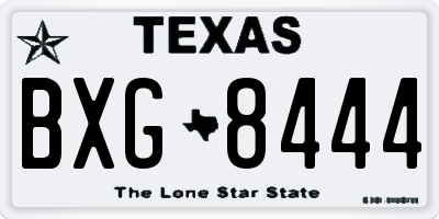 TX license plate BXG8444
