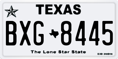 TX license plate BXG8445