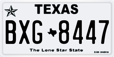 TX license plate BXG8447