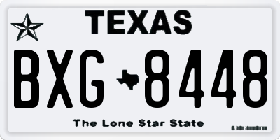 TX license plate BXG8448