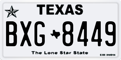 TX license plate BXG8449