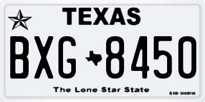 TX license plate BXG8450