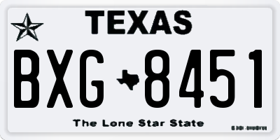 TX license plate BXG8451