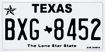 TX license plate BXG8452
