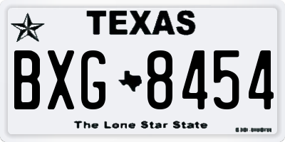 TX license plate BXG8454