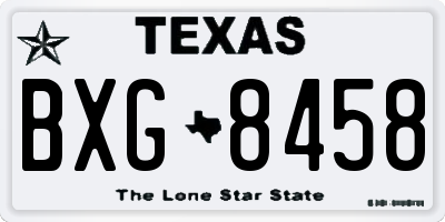 TX license plate BXG8458