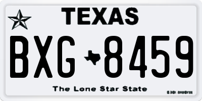 TX license plate BXG8459