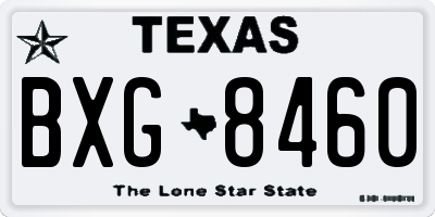 TX license plate BXG8460