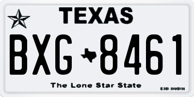 TX license plate BXG8461
