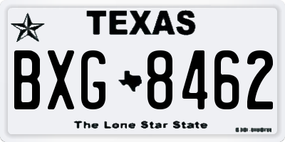 TX license plate BXG8462