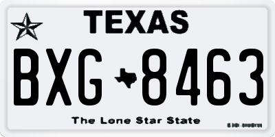 TX license plate BXG8463