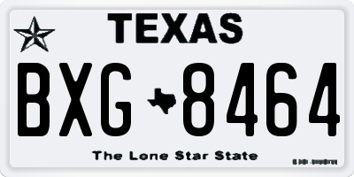 TX license plate BXG8464