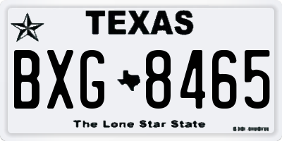 TX license plate BXG8465