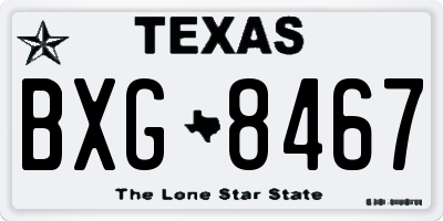 TX license plate BXG8467
