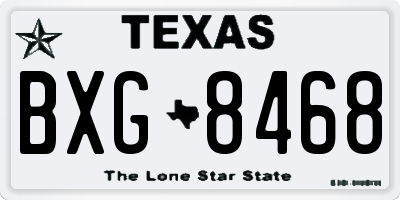 TX license plate BXG8468