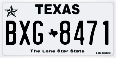 TX license plate BXG8471