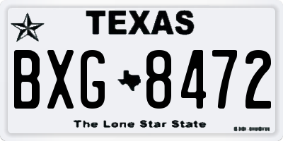 TX license plate BXG8472