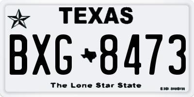 TX license plate BXG8473