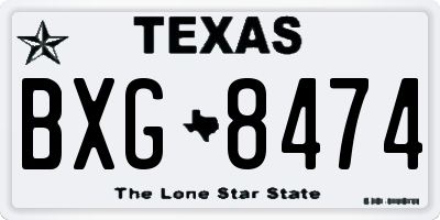 TX license plate BXG8474